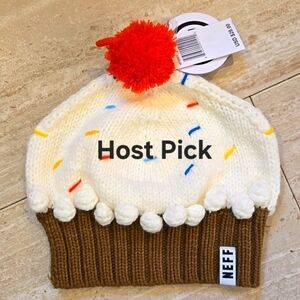NWT Neff Knit Vanilla Sprinkle Cupcake Beanie